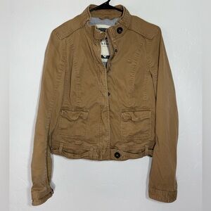 Abercrombie & Fitch Tan Moto Utility‎ Jacket Size L Cotton Blend Military Style